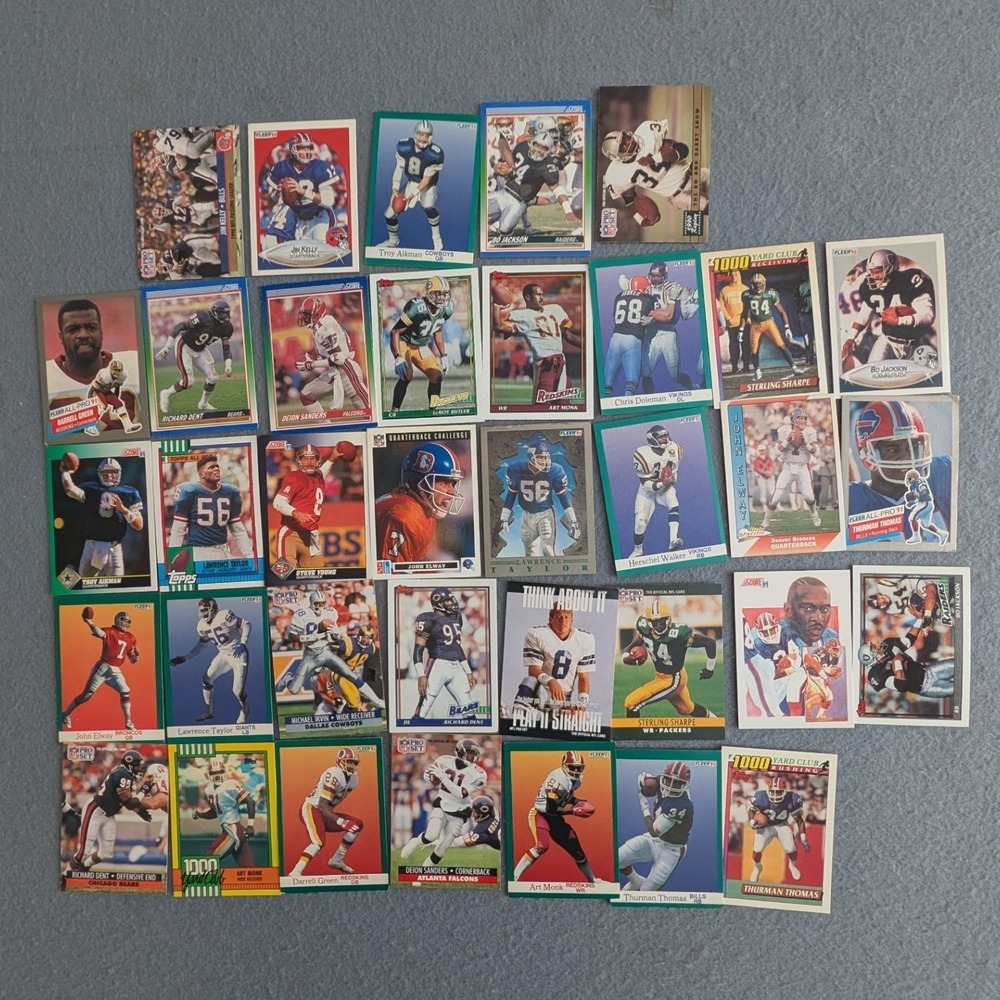 Topps Score Fleer Football Cards Lot Aikman Jackson Sanders Elway